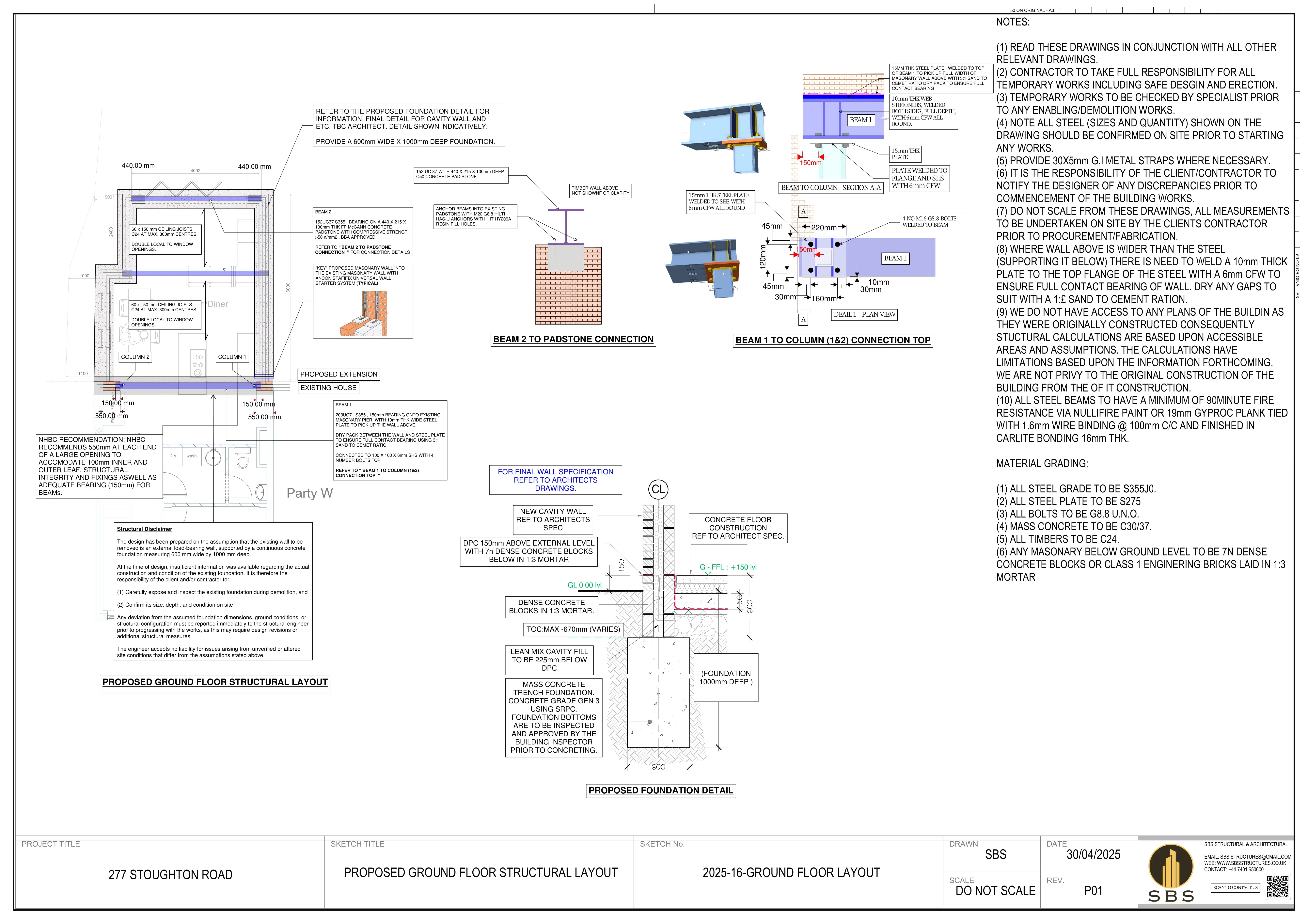Residential Extension – Structural Calculations & Drawings